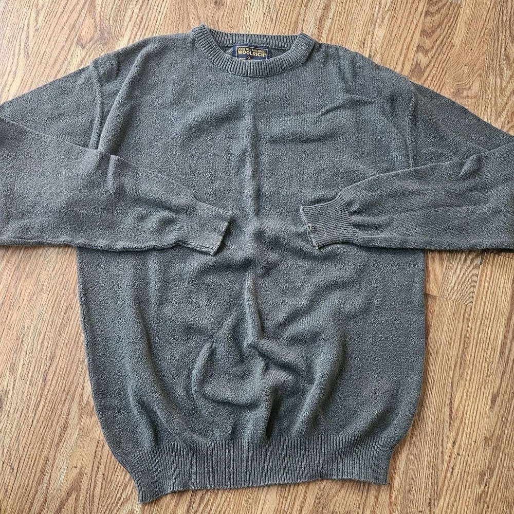 Vintage Mens XL Woolrich Sweater Green Heavy Cotton Knit Winter Classic USA